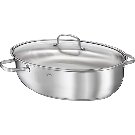 Fissler / Edelstahl-Bräter (8,8 L - Ø 38 cm) großer ovaler Schmortopf ...